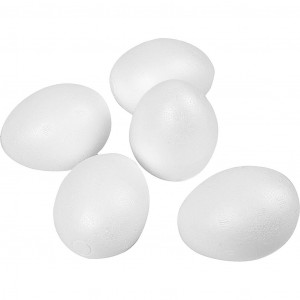 Ägg, H: 8 cm, 50 st., frigolit, vit