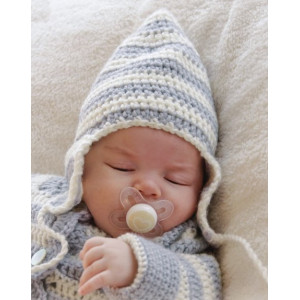 Baby Blues Hat by DROPS Design - Babymössa virkmönster str. 0/3 mdr - - 6/18 mdr
