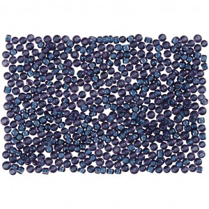 Rocaillepärlor, mörkblå, Dia. 1,7 mm, stl. 15/0 , Hålstl. 0,5-0,8 mm,