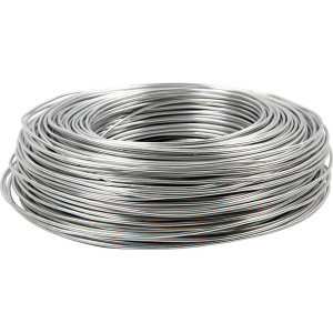Aluminiumtråd, silver, rund, tjocklek 2 mm, 100 m/ 1 rl.