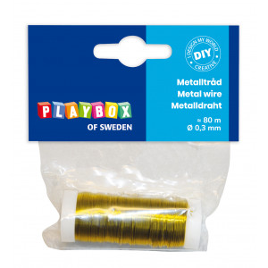 Playbox Metalltråd/Metallwire Guld 0,3mm 80m