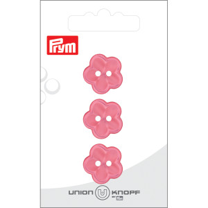 Prym plastknapp blomma rosa 18mm - 3 st.